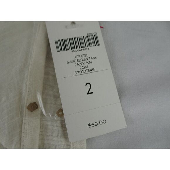 Chico's Shine Sequin Women Tank Top Size 2 - Picture 7 of 9